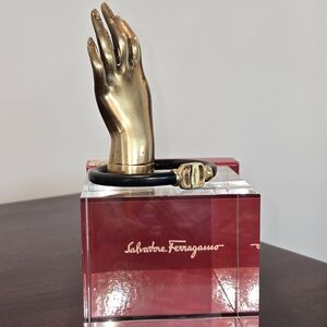 Salvatore Ferragamo Black and Gold Bracelet